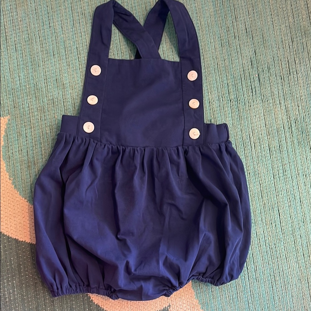Blue Cotton Overalls with Elastic Fit